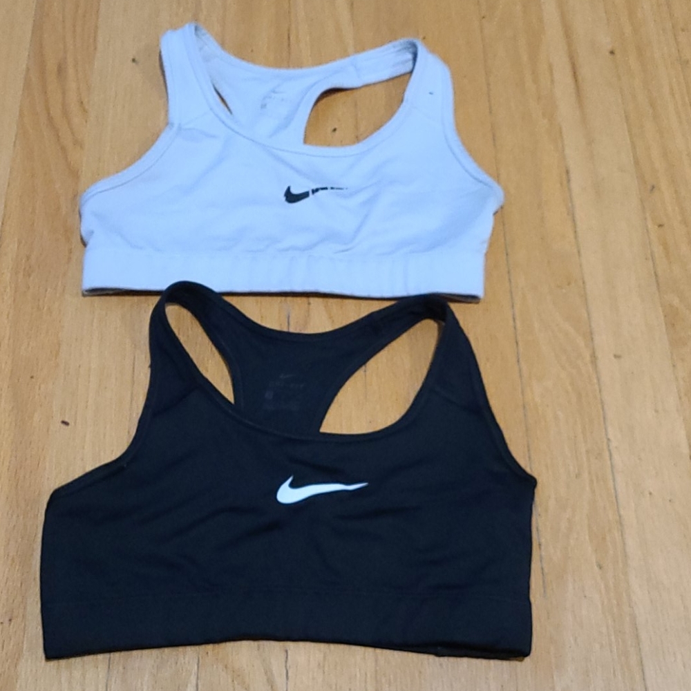 Used Nike Sports Bras Racerback Black White Small - Picture 1 of 2
